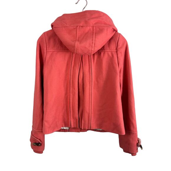 Anthropologie Elevenses Toggle Button Hooded Wool Jacket Pea Coat 0 XS - Picture 3 of 9